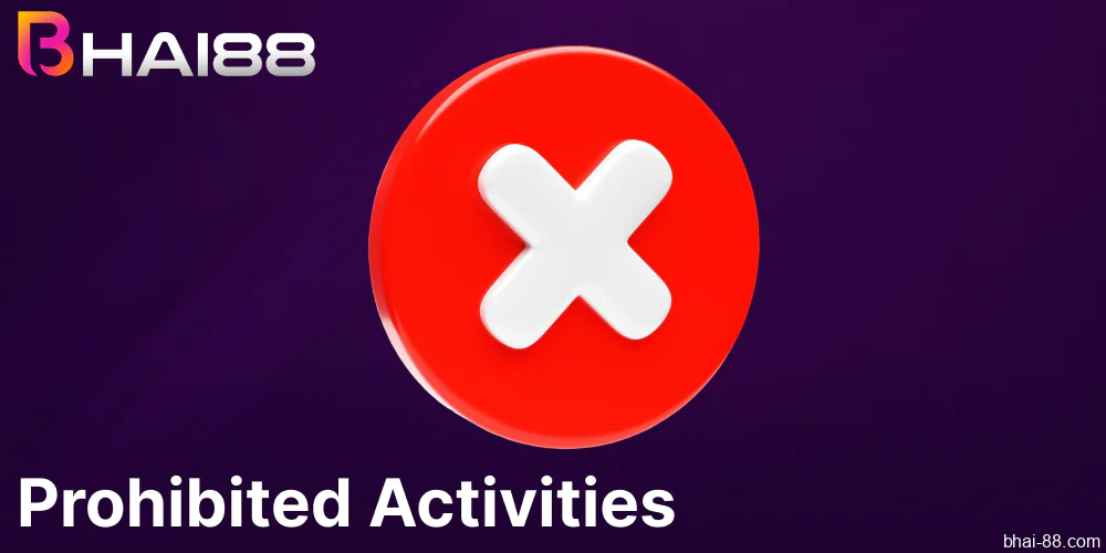 Prohibited activities on Bhai88 for players from Bangladesh