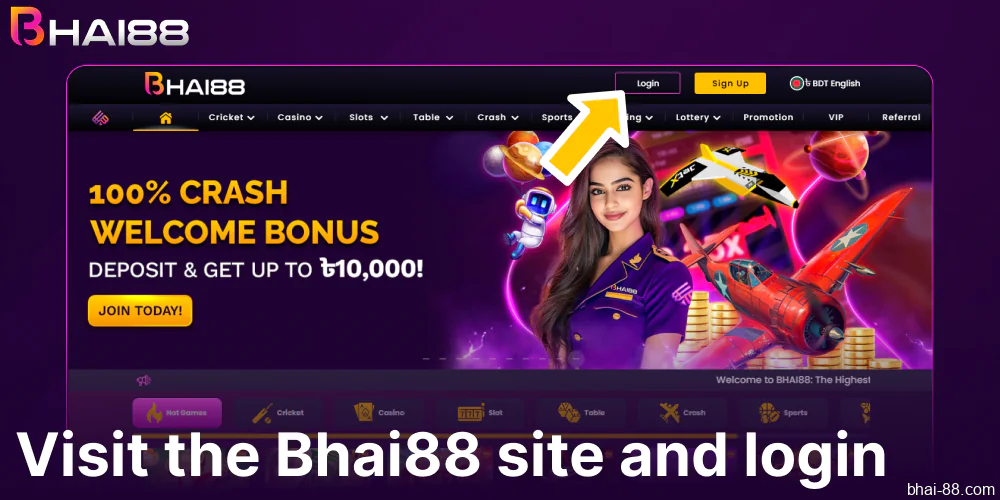 Visit the Bhai88 site and login